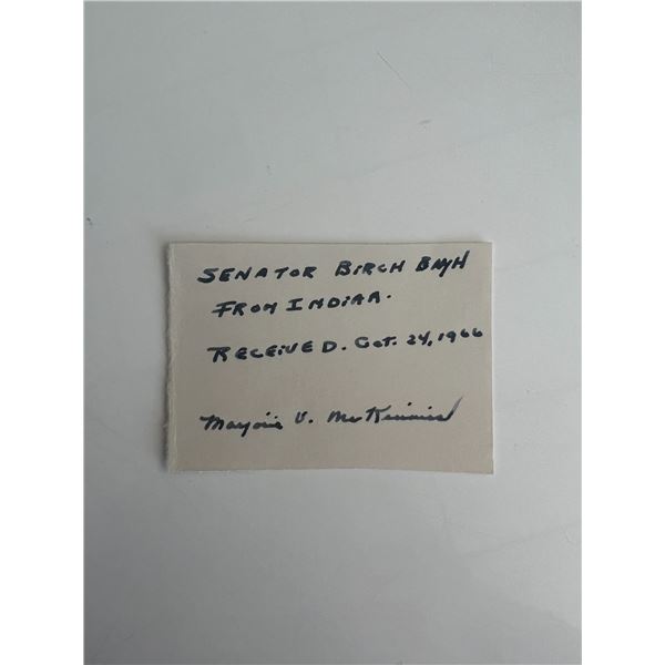 Senator Birch Bayh personal card