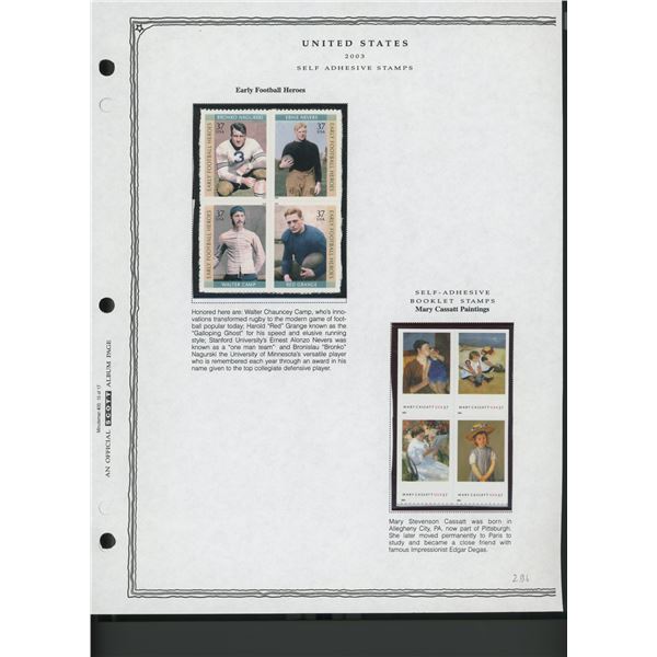 2003 United States Self-Adhesive Booklet Stamp Set
