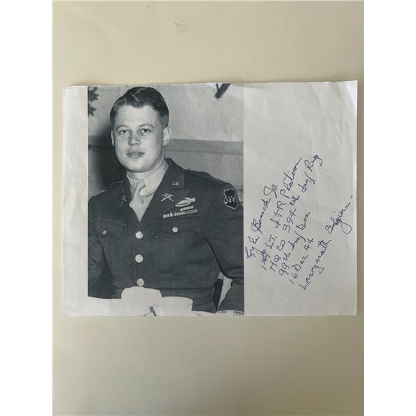 First Lt. Lyle Bouck signed photo