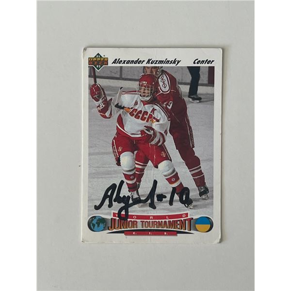 World Junior Tournament Alexander Kuzminsky1991-1992 Upper Deck #656 signed trading card