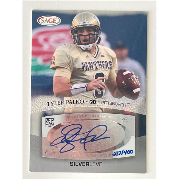 Pittsburgh Panthers Tyler Palko signed  2007 Sagę Hit trading card