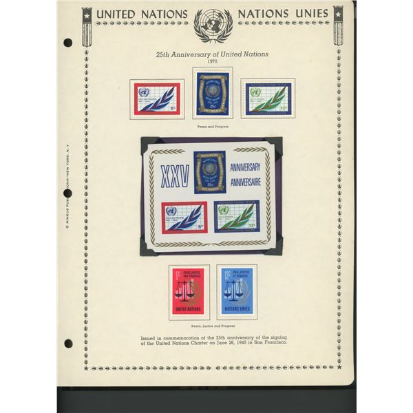 United Nations New York Stamps 1970