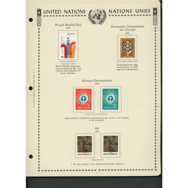 United Nations New York Stamps 1972