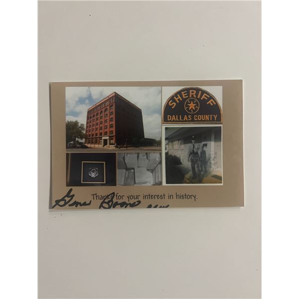 Dallas County Deputy Sheriff Eugene Boone signed postcard