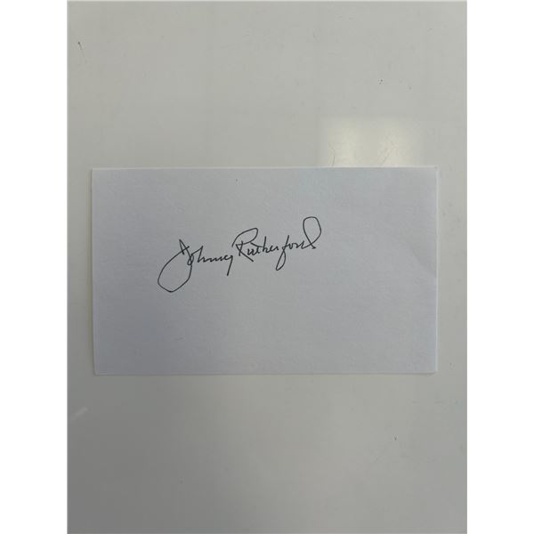Indy Race Car driver Johnny Rutherford original signature