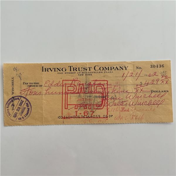 Walter Winchell signed check