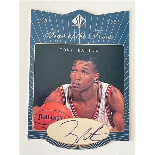 Denver Nuggets Tony Battie 1997-98 SP Authentic signed trading card