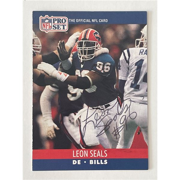 Buffalo Bills Leon Seals 1990 NFL #442 signed card