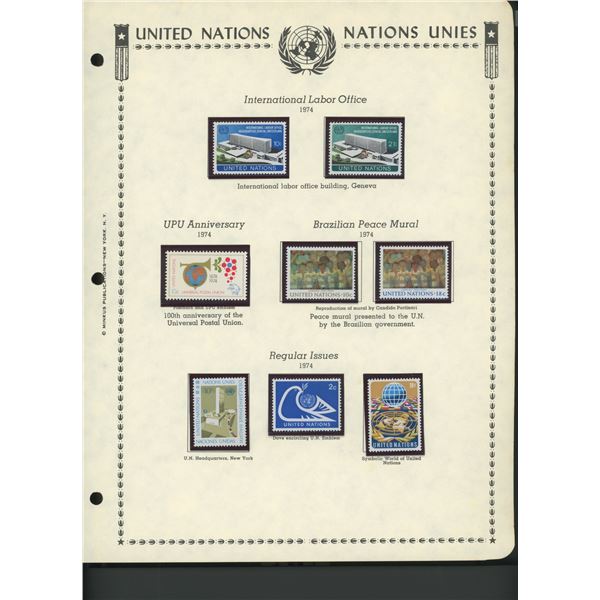 United Nations New York Stamps 1974