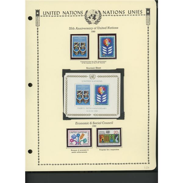 United Nations New York Stamps 1980