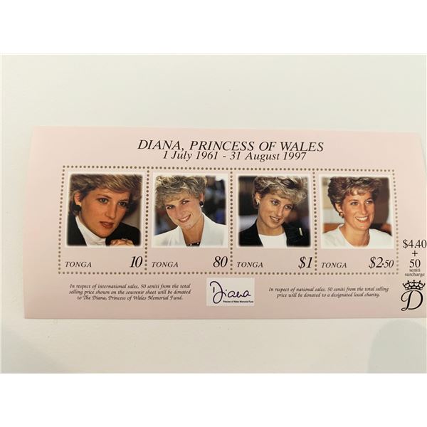 Tonga Diana Princess of Wales commemorative stamp set