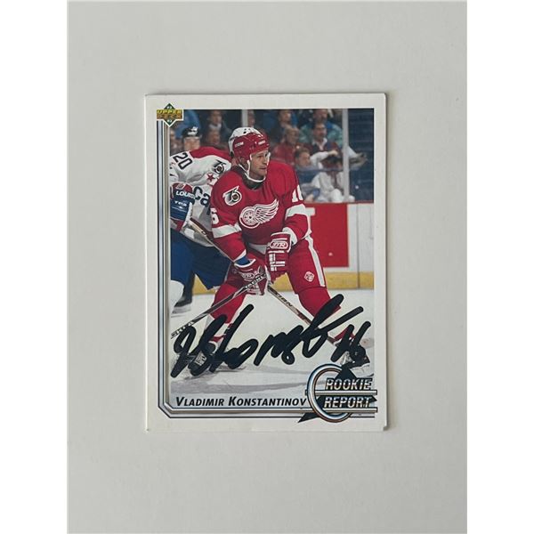 Detroit Red Wings Vladimir Konstantinov 1992 Upper Deck #357 signed trading card