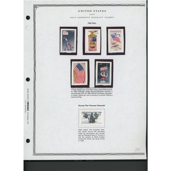 2003 United States Self-Adhesive Booklet Stamp Set