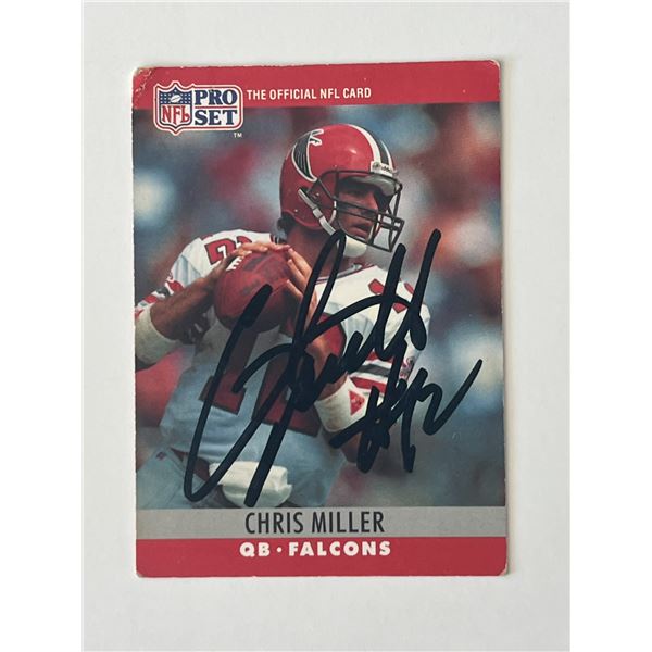 Atlanta Falcons Chris Miller 1990 NFL #35 signed trading card