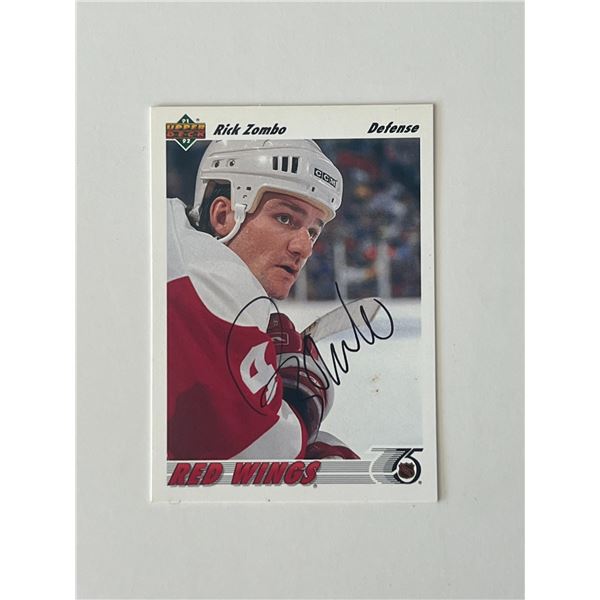 Detroit Red Wings Rick Zombo Upper Deck 91-92 #395 signed trading card