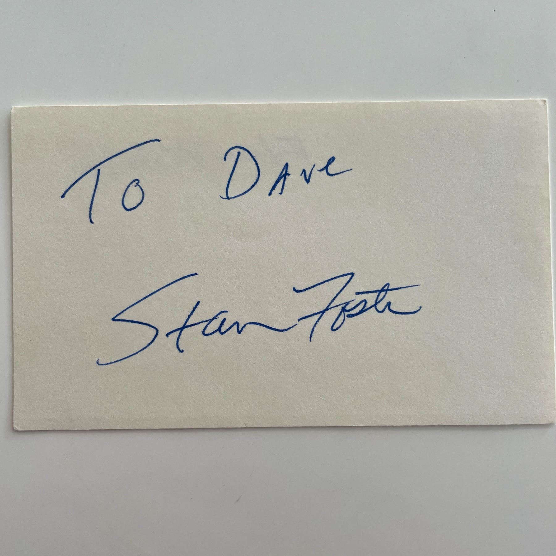 Stan Rothstein Signature Stan Foster original signaturec