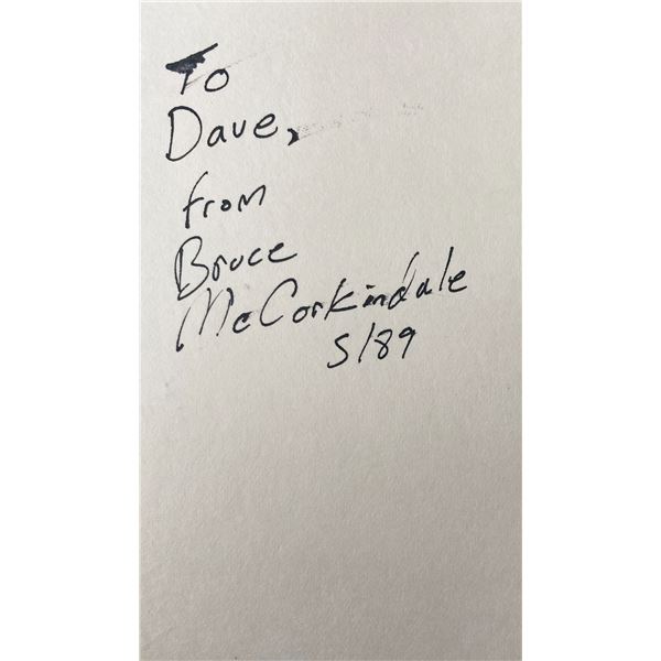 DC Comic Book Artist Bruce McCorkindale signed note