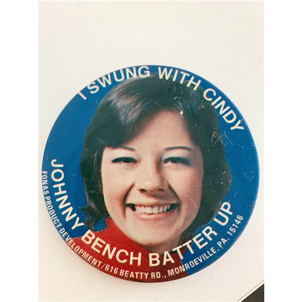 I swung with Cindy vintage pin