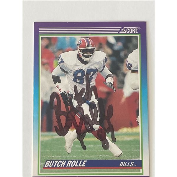 Buffalo Bills Butch Rolle signed 1990 Score trading card