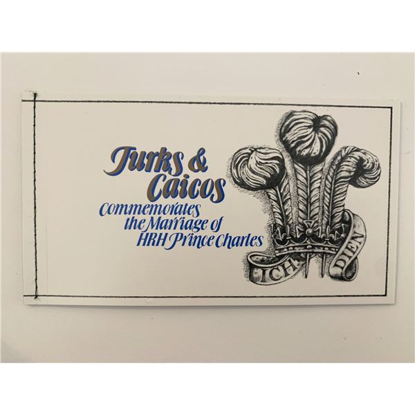 Turks & Caicos Prince Charles and Lady Diana commemorative wedding stamp booklet