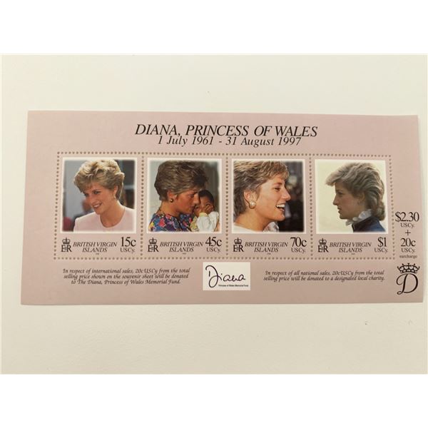 British Virgin Islands Diana Princess of Wales commemorative stamp set