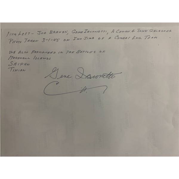 1945 Iwo Jima combat engineer team signed photo