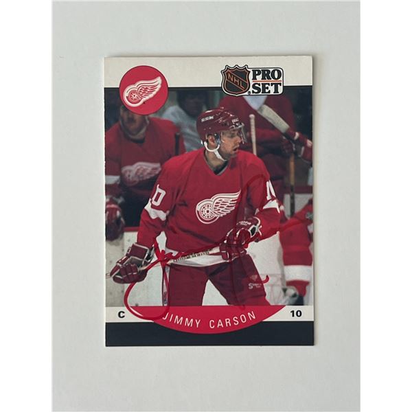 Detroit Red Wings Jimmy Carson 1990 Pro Set #67 signed trading card