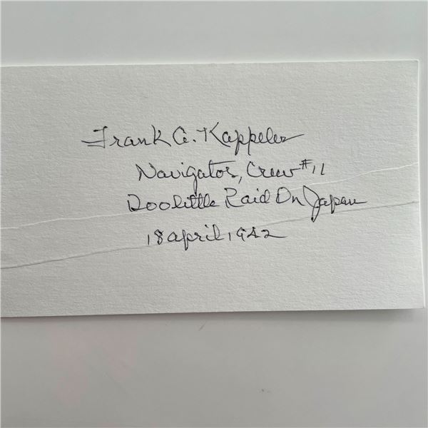 Frank Kappeler original signature cut Doolittle Raider WWII Tokyo