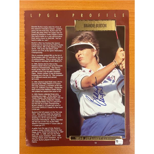 Brandie Burton signed LGPA profile page