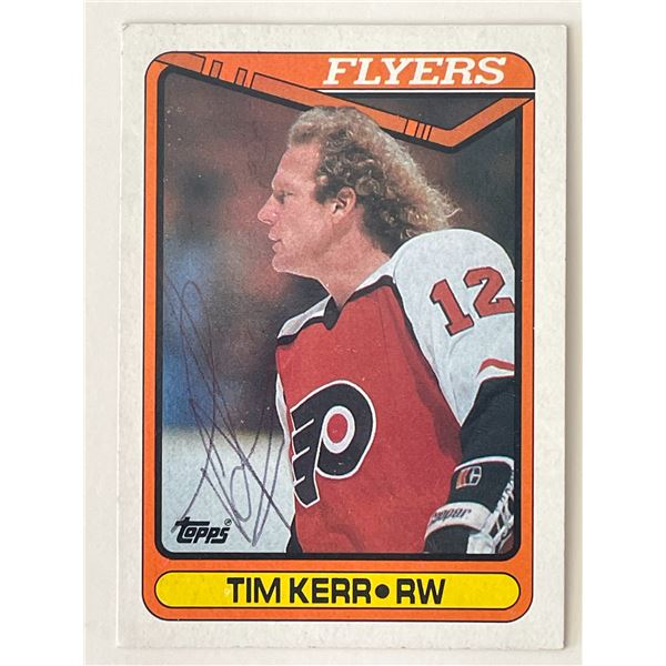 Philadelphia Flyers Tim Kerr 1990 Topps #210 signed trading card