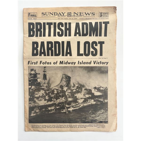WWII 1942 Sunday News newspaper