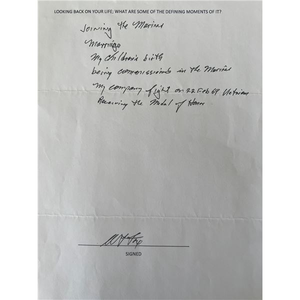 Wesley L. Fox signed note