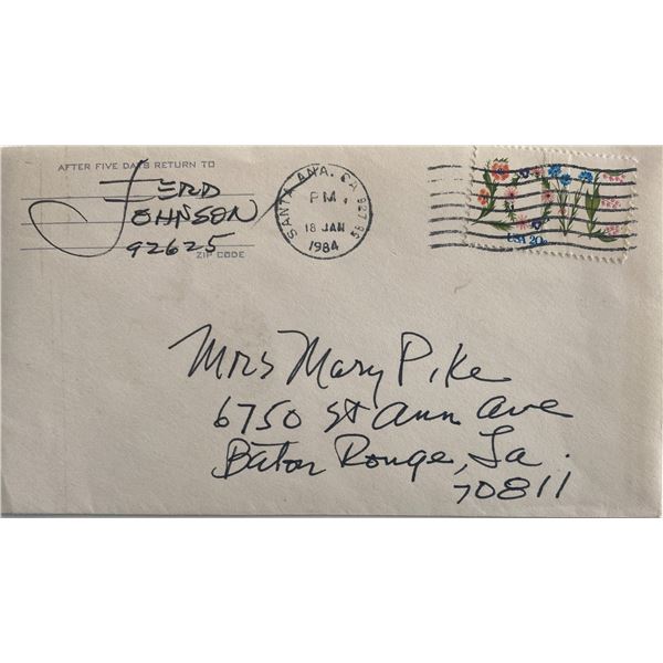 Cartoonist Ferd Johnson signed First Day Cover