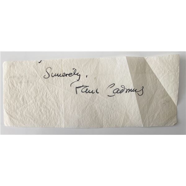 Artist Paul Cadmus original signature