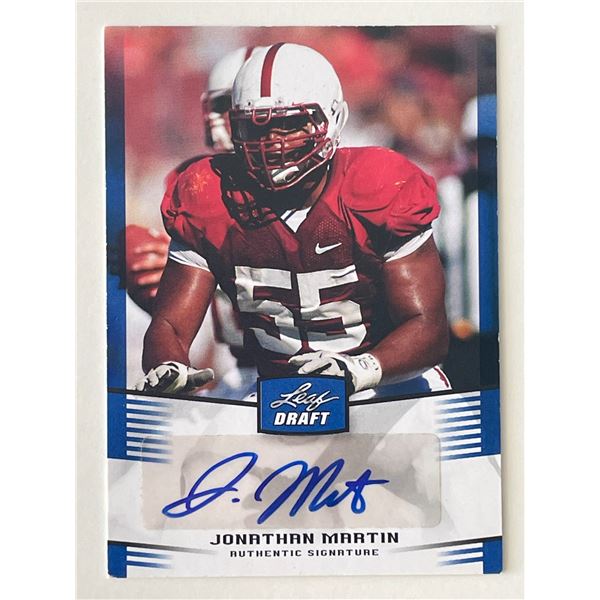 Jonathan Martin signed  2012 Leaf Draft #JM1 trading card