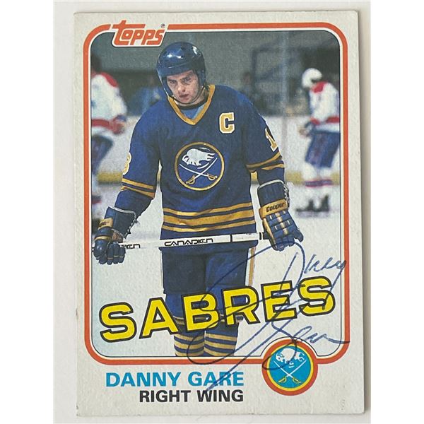 Buffalo Sabres Danny Gare 1981 Topps #14 signed trading card