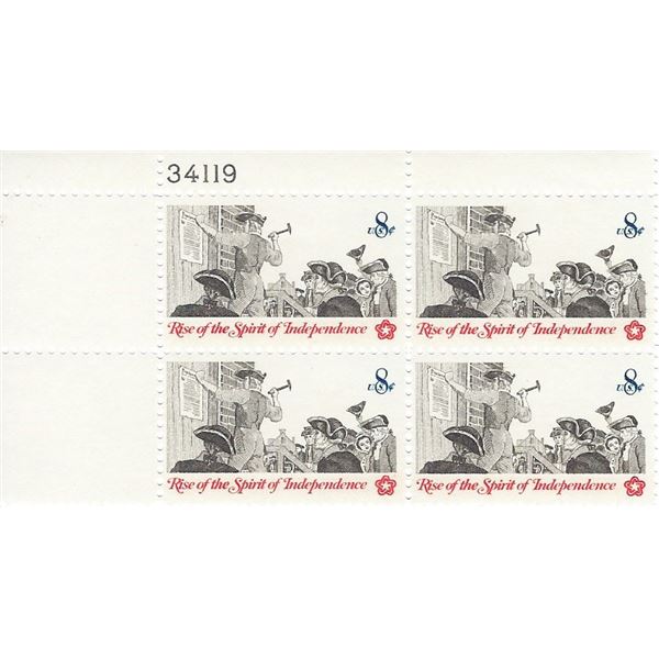 Rise of the Spirit of Independence Plate Block