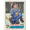 Image 1 : Pittsburgh Penguins Pierre Larouche 1977 Topps #102 signed trading card