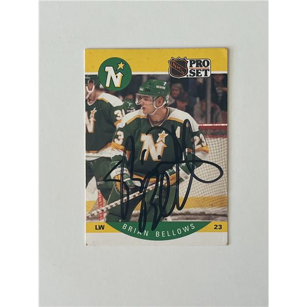 Minnesota North Stars Brian Bellows 1990 Pro Set #130 signed trading card