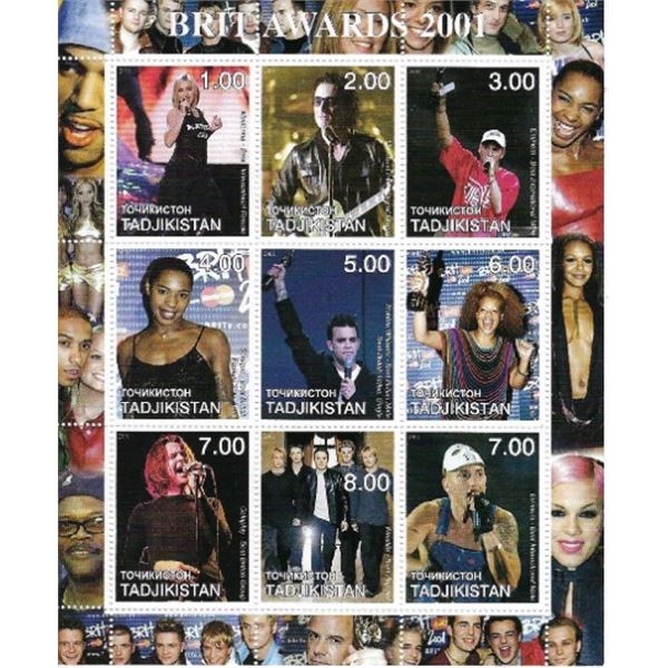 Brit Awards 2001 - Tadjikistan - Cinderella Stamp Set