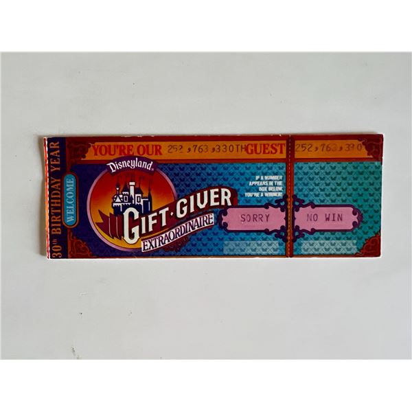 Disneyland admissions ticket- 1985