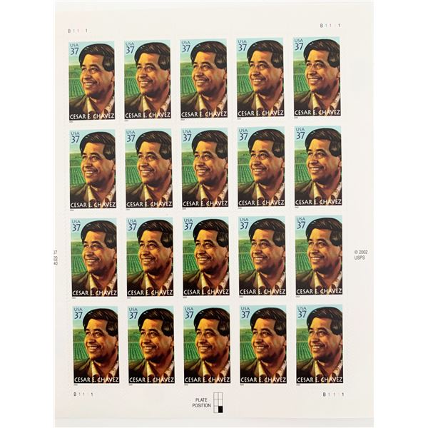 2003 37c Cesar E. Chavez, sheet of 20 Stamps
