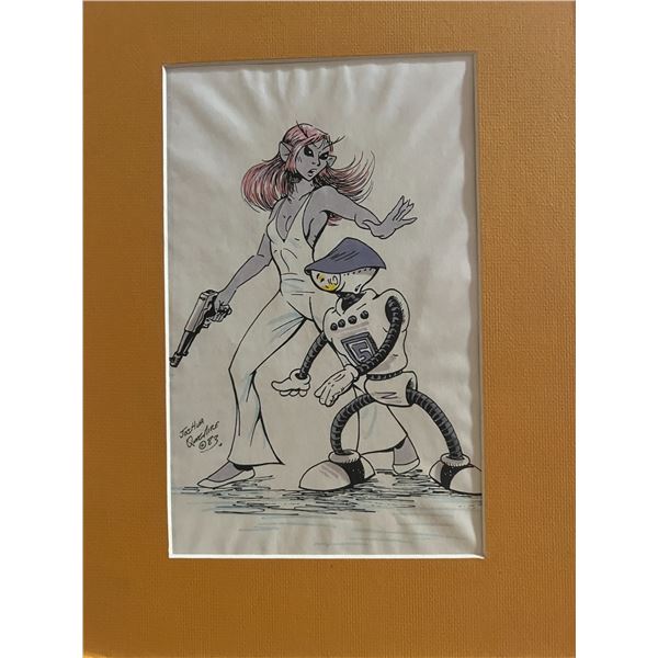 Joshua Quagmire hand drawn signed sketch