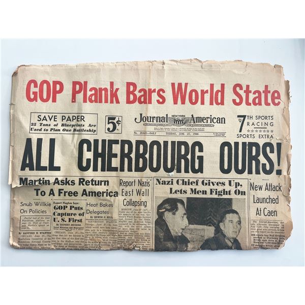 WWII 1944 New York Journal-American newspaper