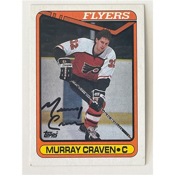 Philadelphia Flyers Murray Craven 1990 Topps #318 signed trading card