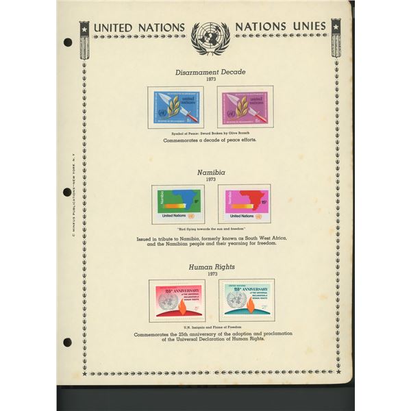 United Nations New York Stamps 1973