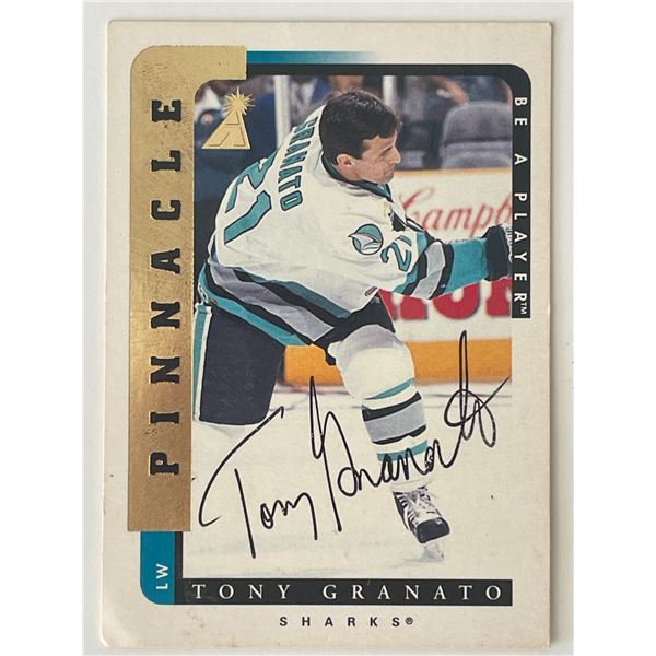 San Jose Sharks Tony Granato 1997 Pinnacle #142 signed trading card