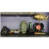 Image 1 : Misc Décor: Seated Buddha & Head, Fish, etc Misc Sizes