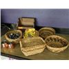 Image 2 : Multiple Woven Baskets, Flatware, Straws, etc Misc Sizes