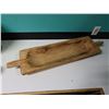 Image 2 : Carved Wooden Serving Tray w/ Handles 34" x 10" x 4"